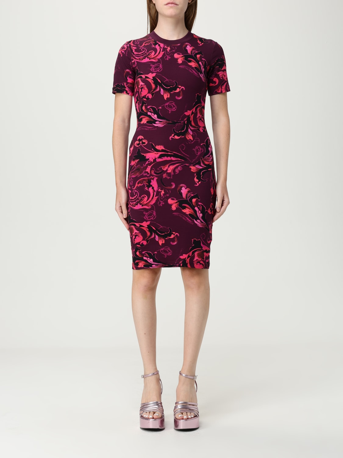 VERSACE JEANS COUTURE DRESS: Dress woman Versace Jeans Couture, Burgundy - Img 1