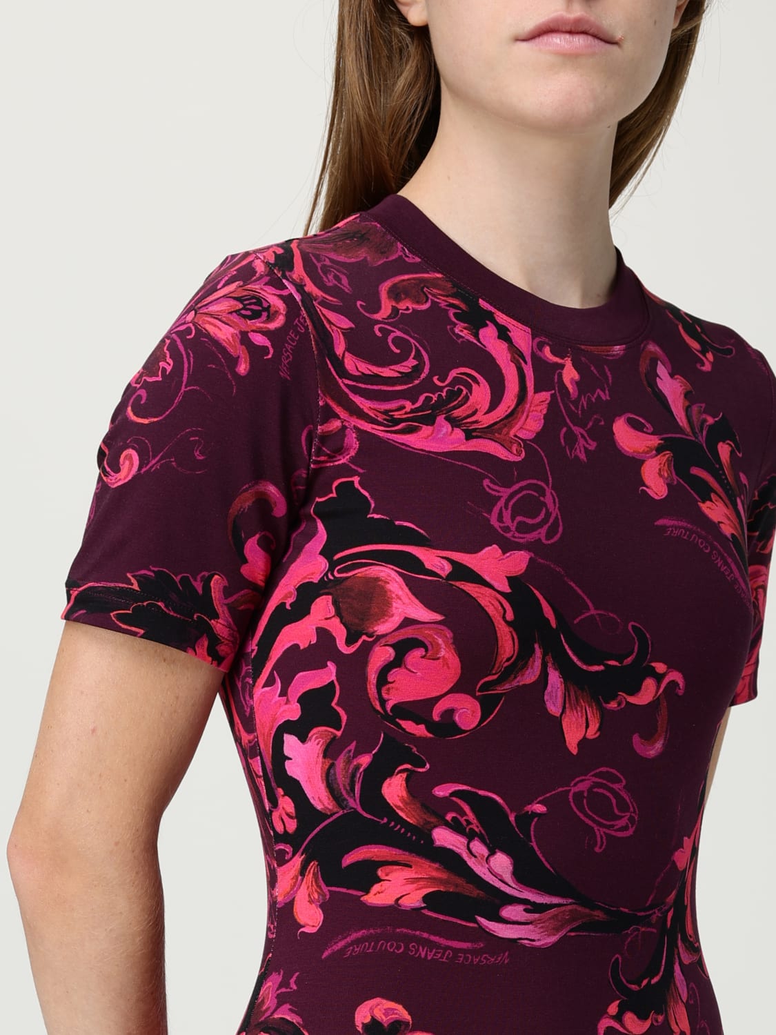 VERSACE JEANS COUTURE DRESS: Dress woman Versace Jeans Couture, Burgundy - Img 3