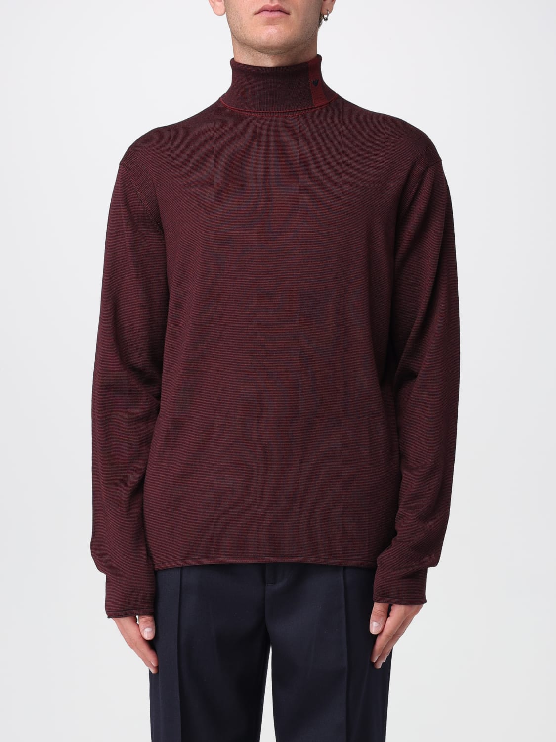 EMPORIO ARMANI MAGLIA: Maglia Emporio Armani in lana vergine , Bordeaux - Img 1