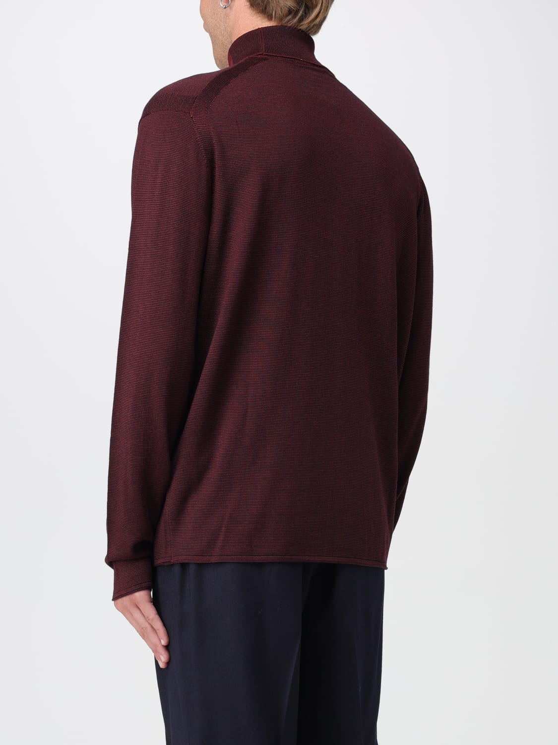 EMPORIO ARMANI MAGLIA: Maglia Emporio Armani in lana vergine , Bordeaux - Img 2