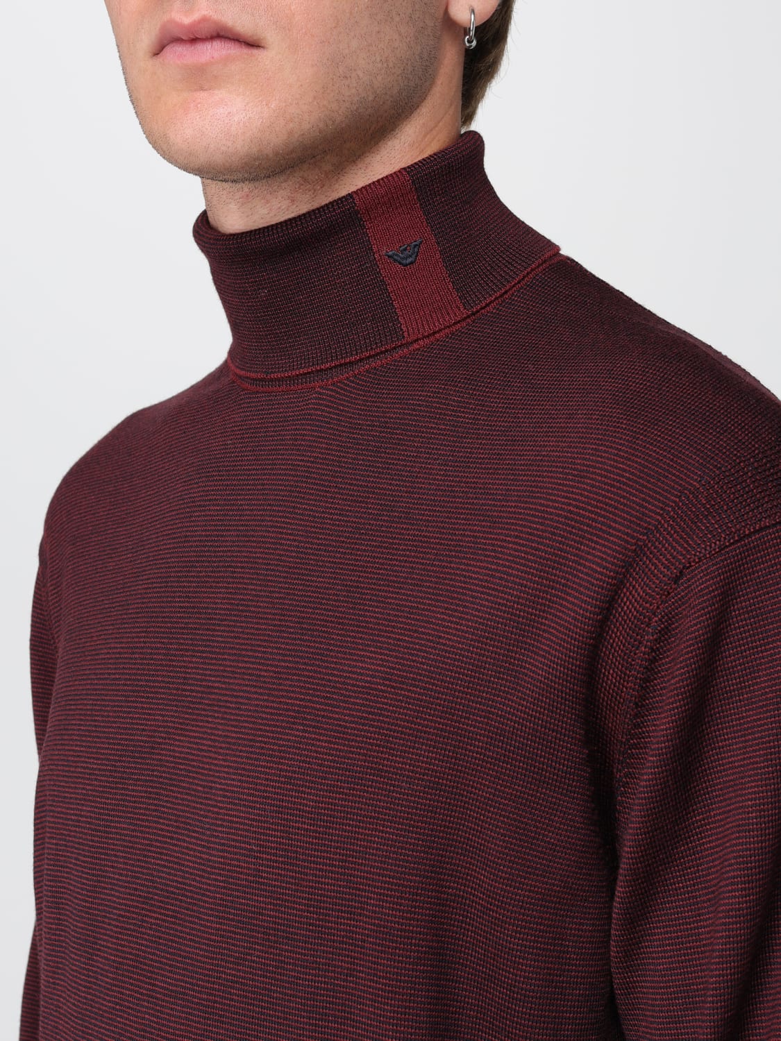 EMPORIO ARMANI MAGLIA: Maglia Emporio Armani in lana vergine , Bordeaux - Img 3