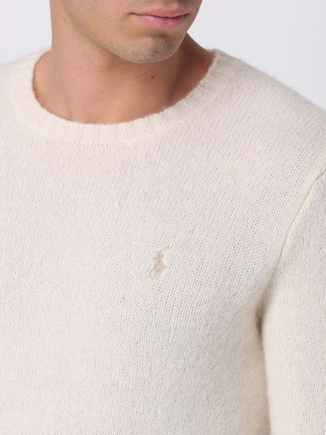 POLO RALPH LAUREN SWEATER: Sweater men Polo Ralph Lauren, White - Img 3