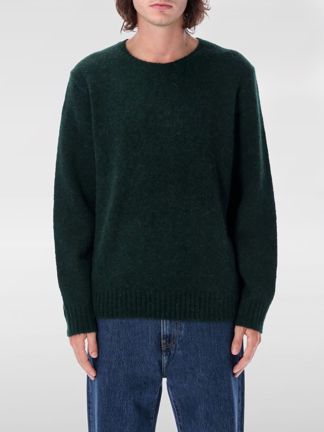 POLO RALPH LAUREN MAGLIA: Maglione a girocollo in mohair Polo Ralph Lauren, Bosco - Img 1