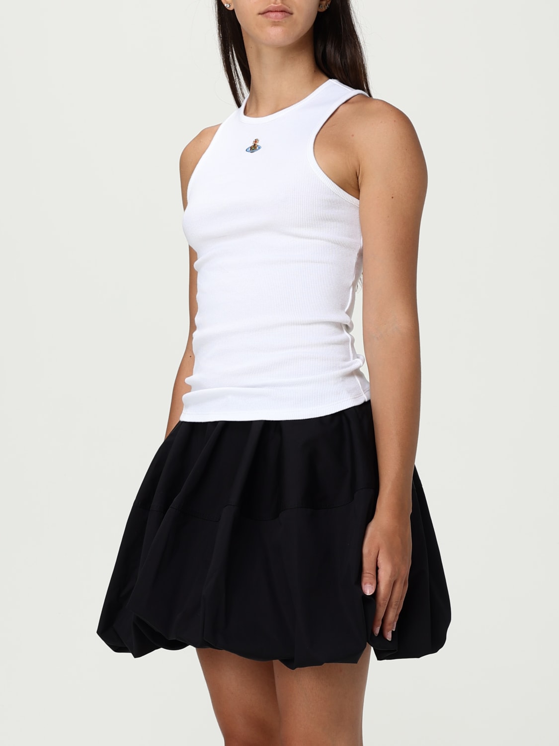 VIVIENNE WESTWOOD T-SHIRTS: Canotta basic Vivienne Westwood in cotone stretch , Bianco - Img 4