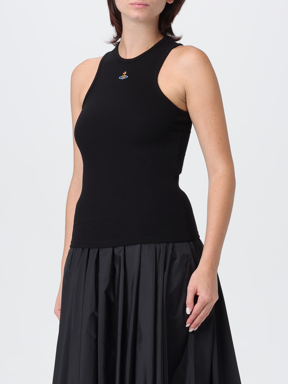 VIVIENNE WESTWOOD T-SHIRTS: Canotta basic Vivienne Westwood in cotone stretch , Nero - Img 4