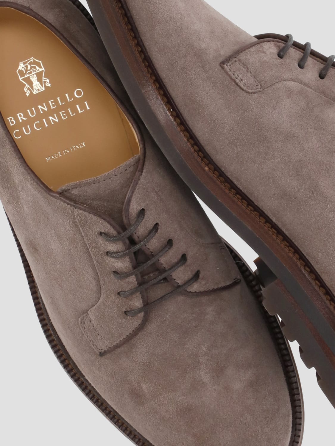 BRUNELLO CUCINELLI 系带鞋: 鞋 男士 Brunello Cucinelli, 棕色 - Img 4