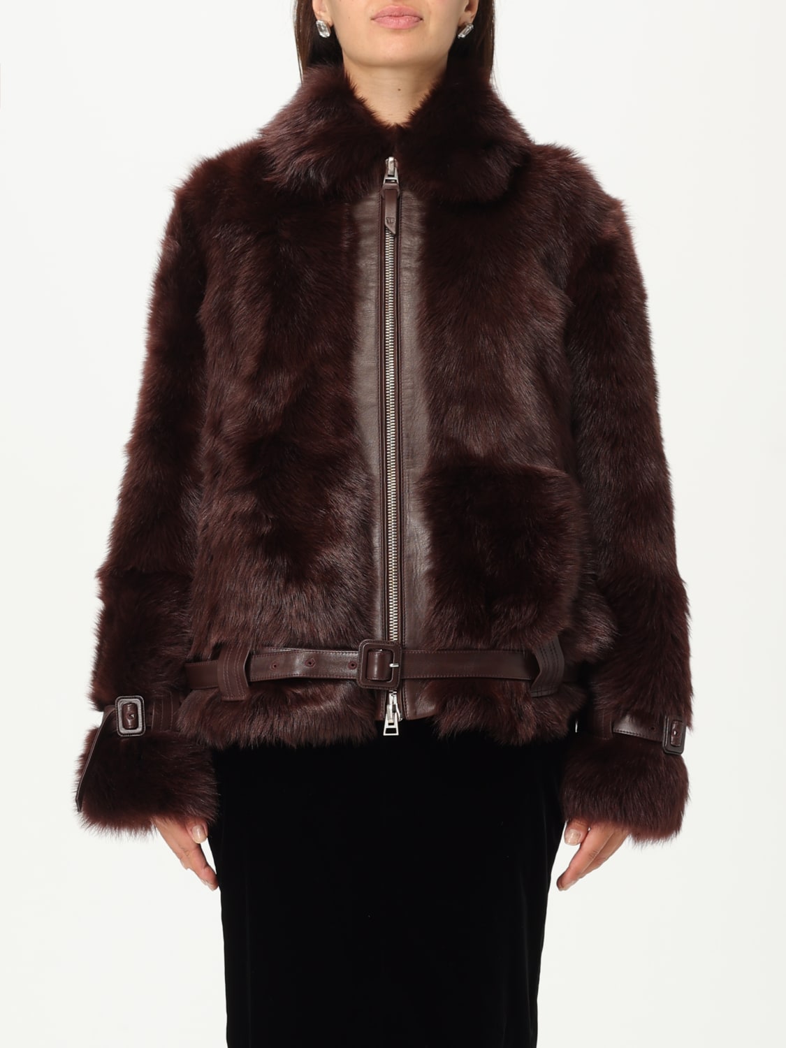 TOM FORD FUR COAT: Jacket woman Tom Ford, Brown - Img 1