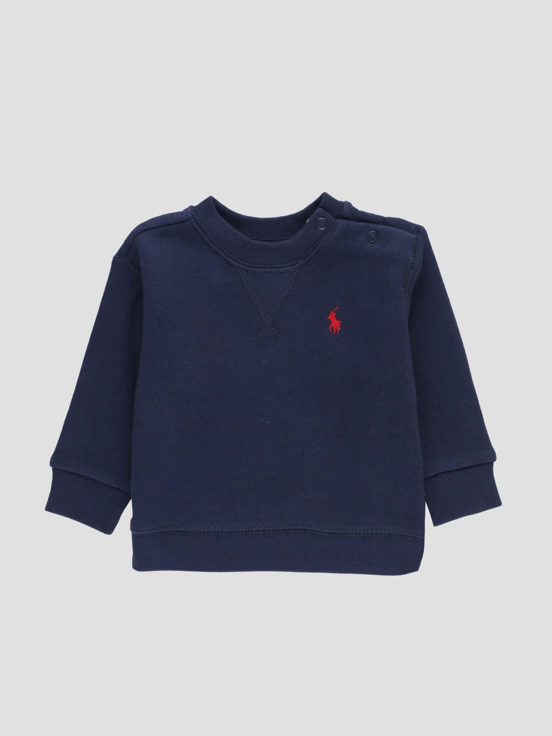 POLO RALPH LAUREN MAGLIA: Felpa a girocollo in misto cotone con logo Pony Polo Ralph Lauren, Blue - Img 1
