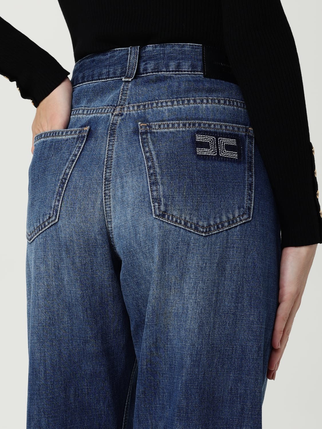 ELISABETTA FRANCHI JEANS: Jeans Elisabetta Franchi in denim di cotone , Denim - Img 3