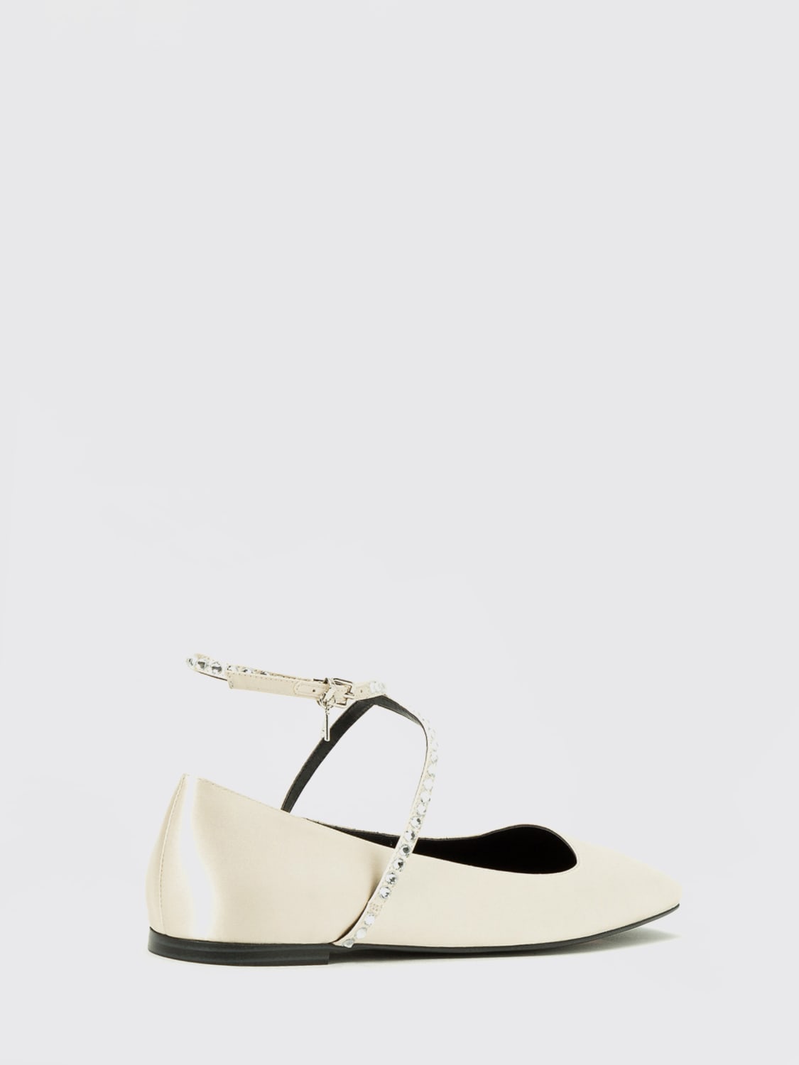 TWINSET ACTITUDE BALLERINE: Ballerina Twinset Actitude in raso con strass , Sabbia - Img 2