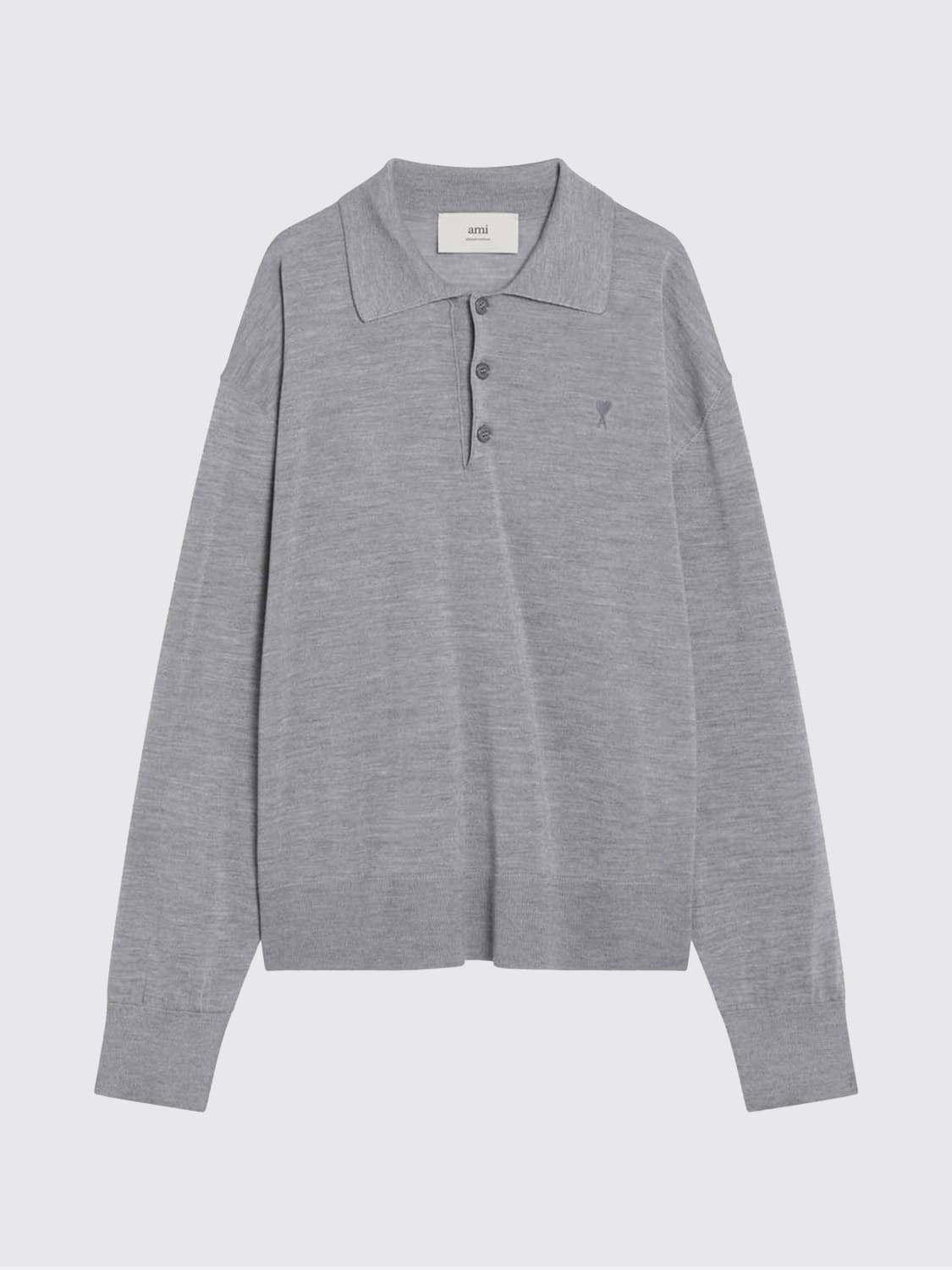 AMI PARIS POLO: Pullover herren Ami Paris, Grau - Img 1
