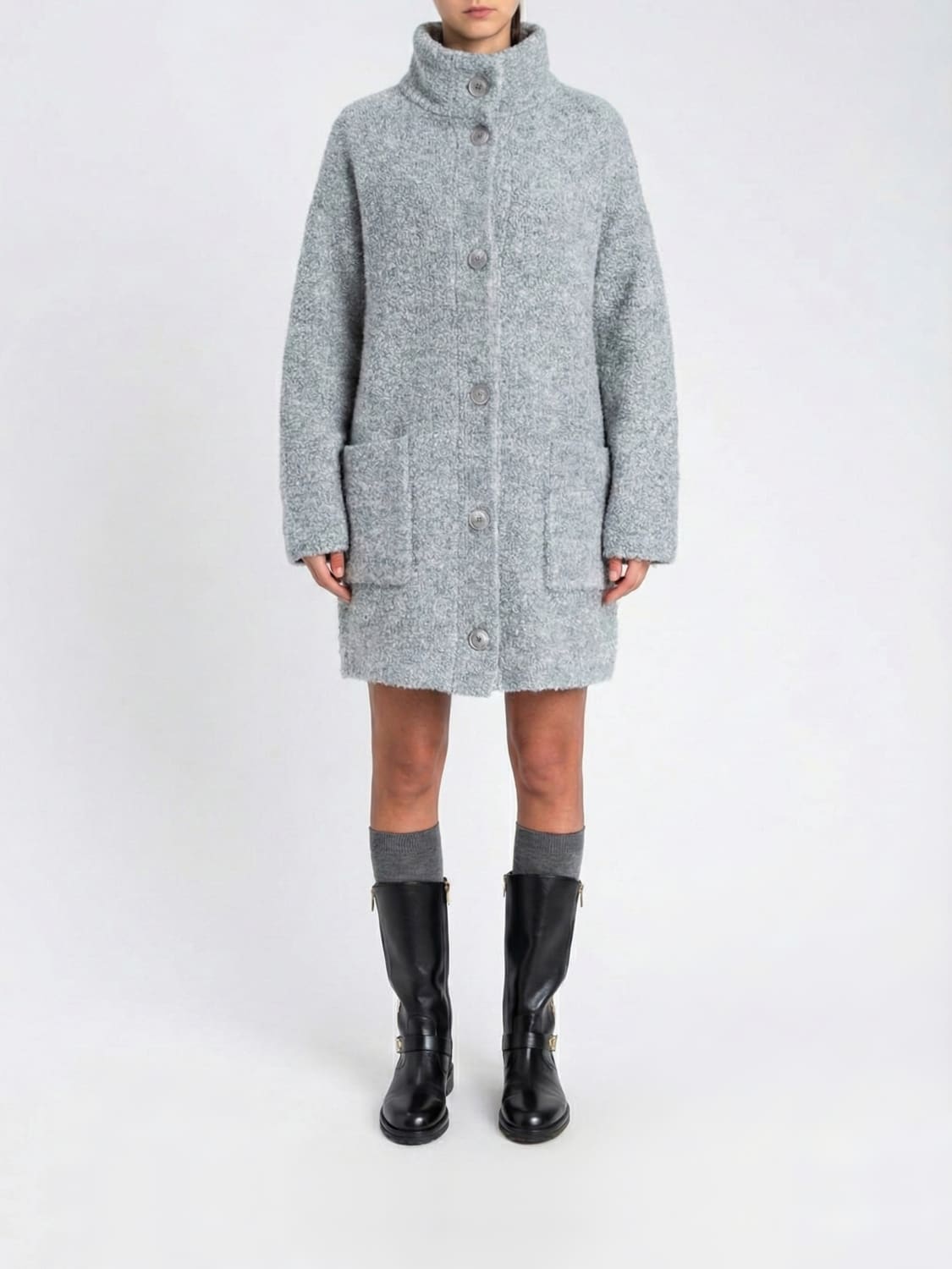 TWINSET ACTITUDE MANTEL: Mantel damen Twinset Actitude, Grau - Img 1