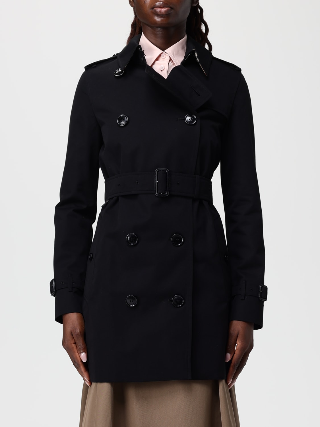 BURBERRY JACKET: Trench coat woman Burberry, Black - Img 1