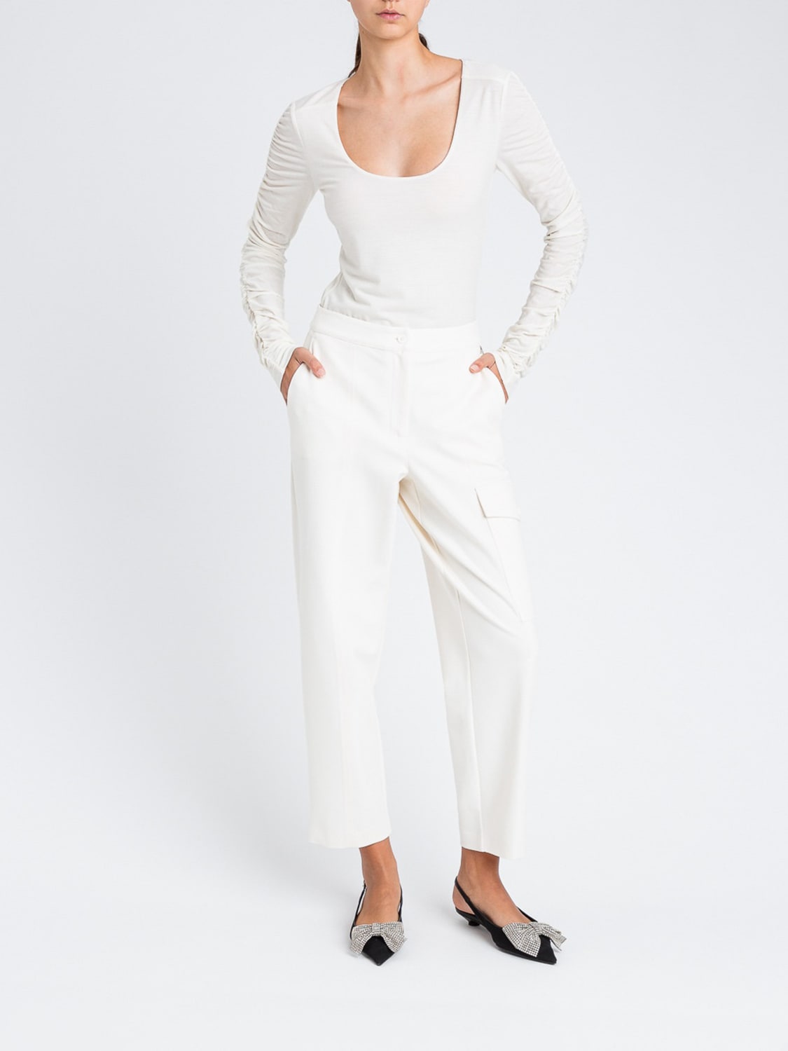 TWINSET ACTITUDE PANTALONI: Pantalone Twinset Actitude, Bianco - Img 2
