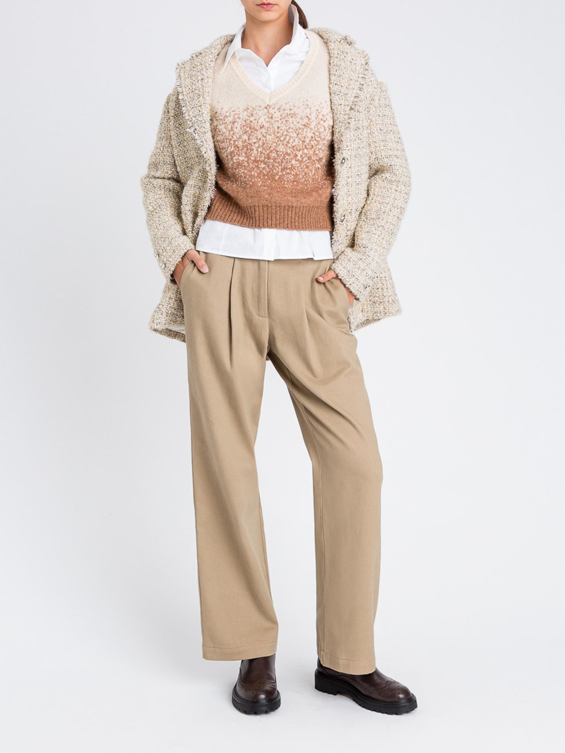 TWINSET ACTITUDE PULLOVER: Top damen Twinset Actitude, Braun - Img 2