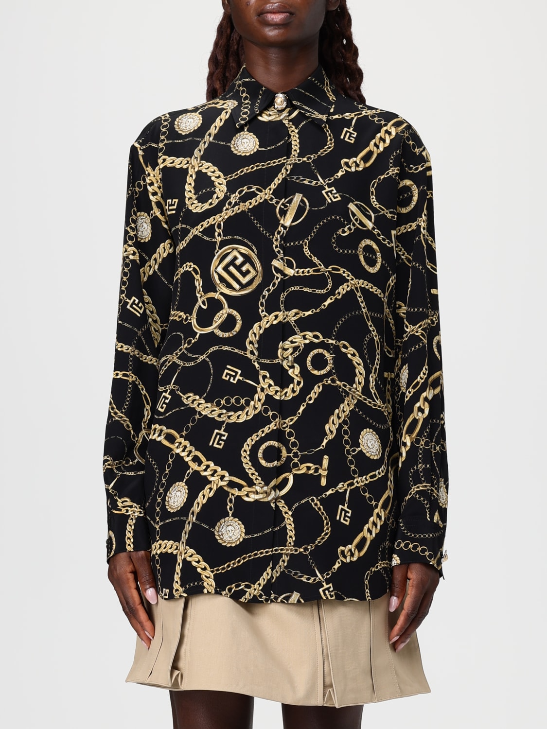 BALMAIN CAMISA: Camisa mujer Balmain, Negro - Img 1