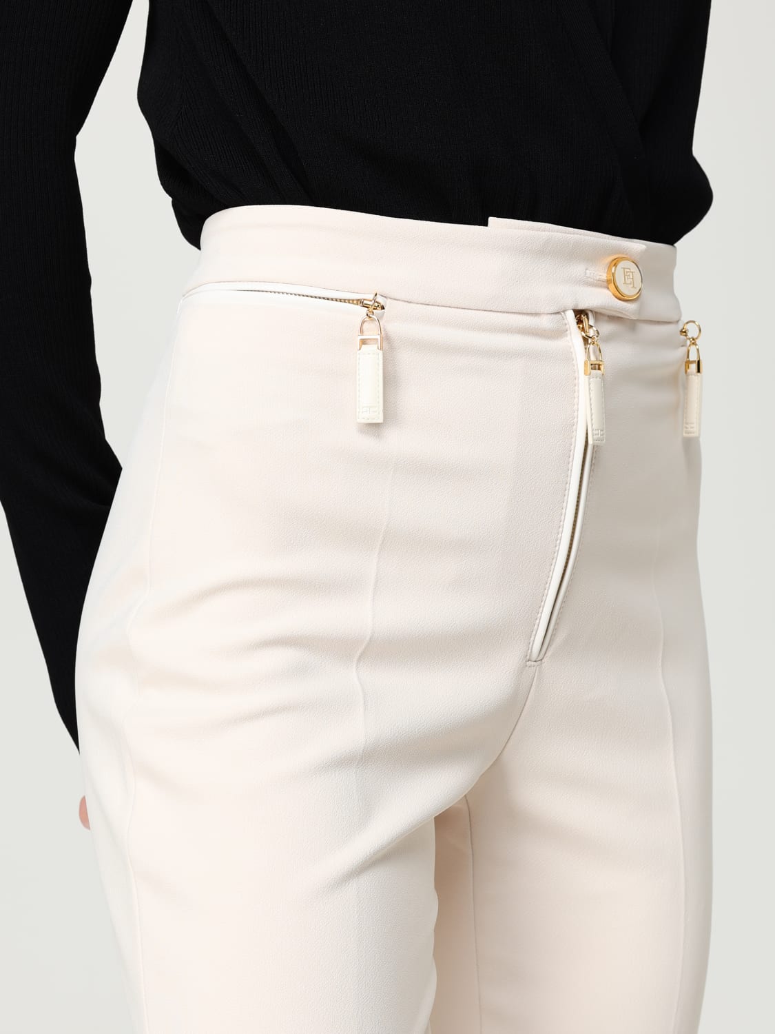 ELISABETTA FRANCHI PANTALON: Pantalon femme Elisabetta Franchi, Blanc - Img 4