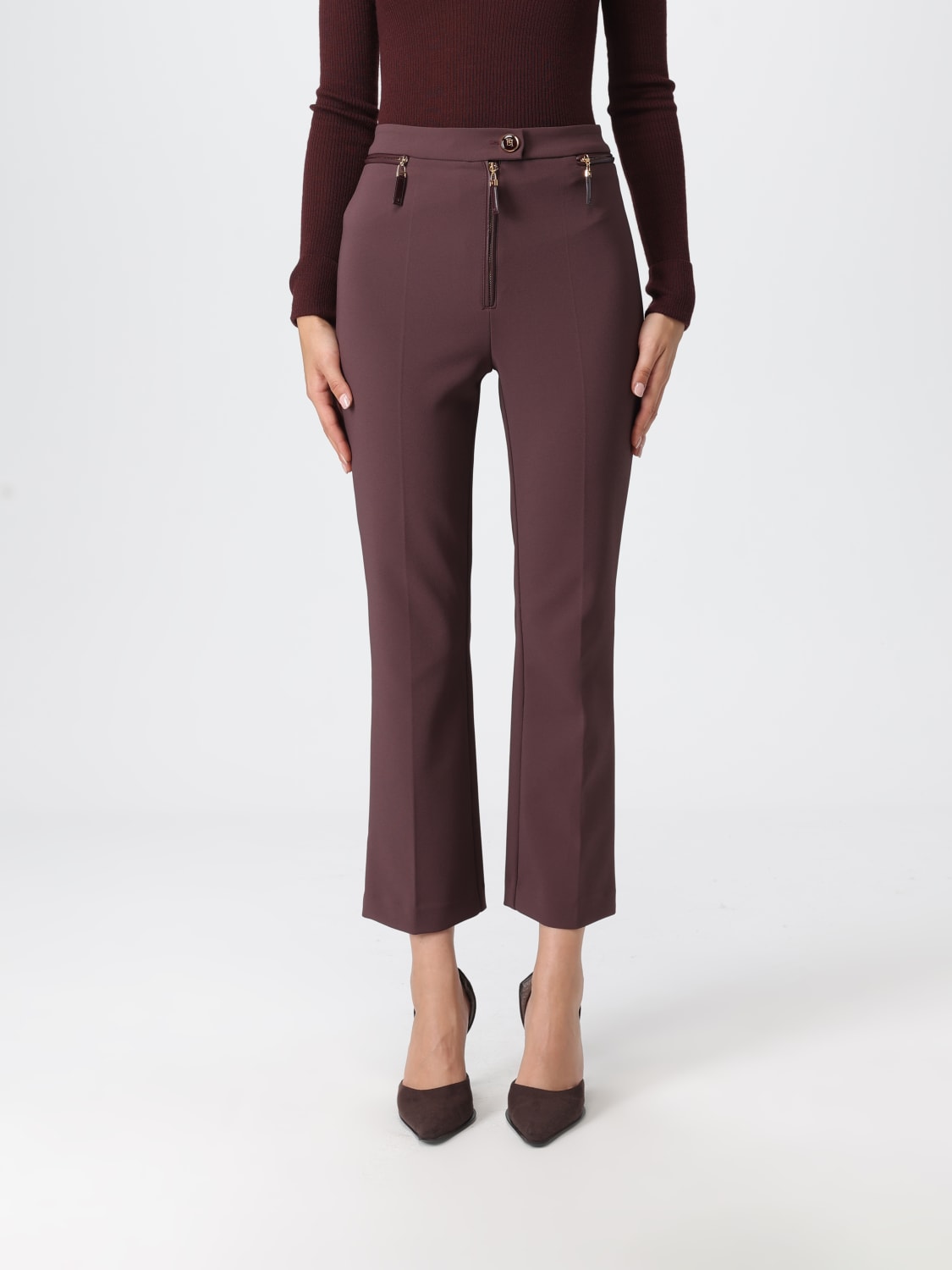 ELISABETTA FRANCHI PANTALONES: Pantalón mujer Elisabetta Franchi, Vino - Img 1