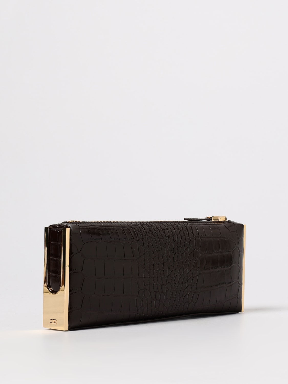 ELISABETTA FRANCHI CLUTCH: Bolso de mano mujer Elisabetta Franchi, Marrón - Img 2