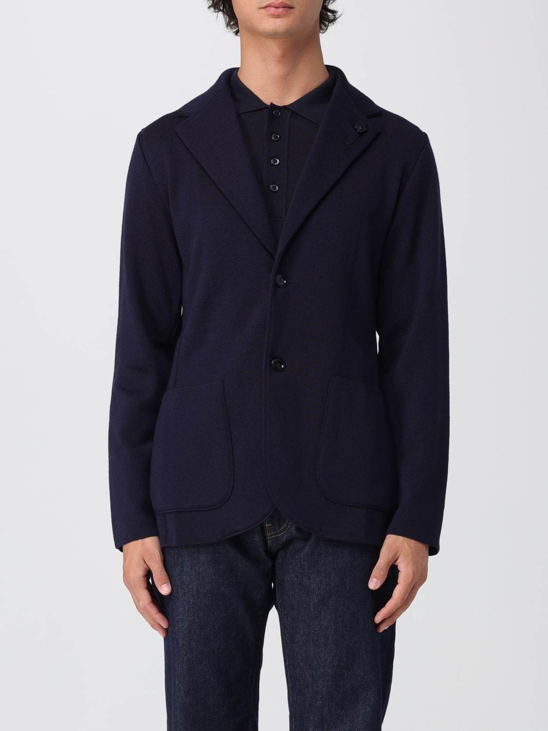 LARDINI GIACCA: Blazer Lardini in lana , Blue - Img 1