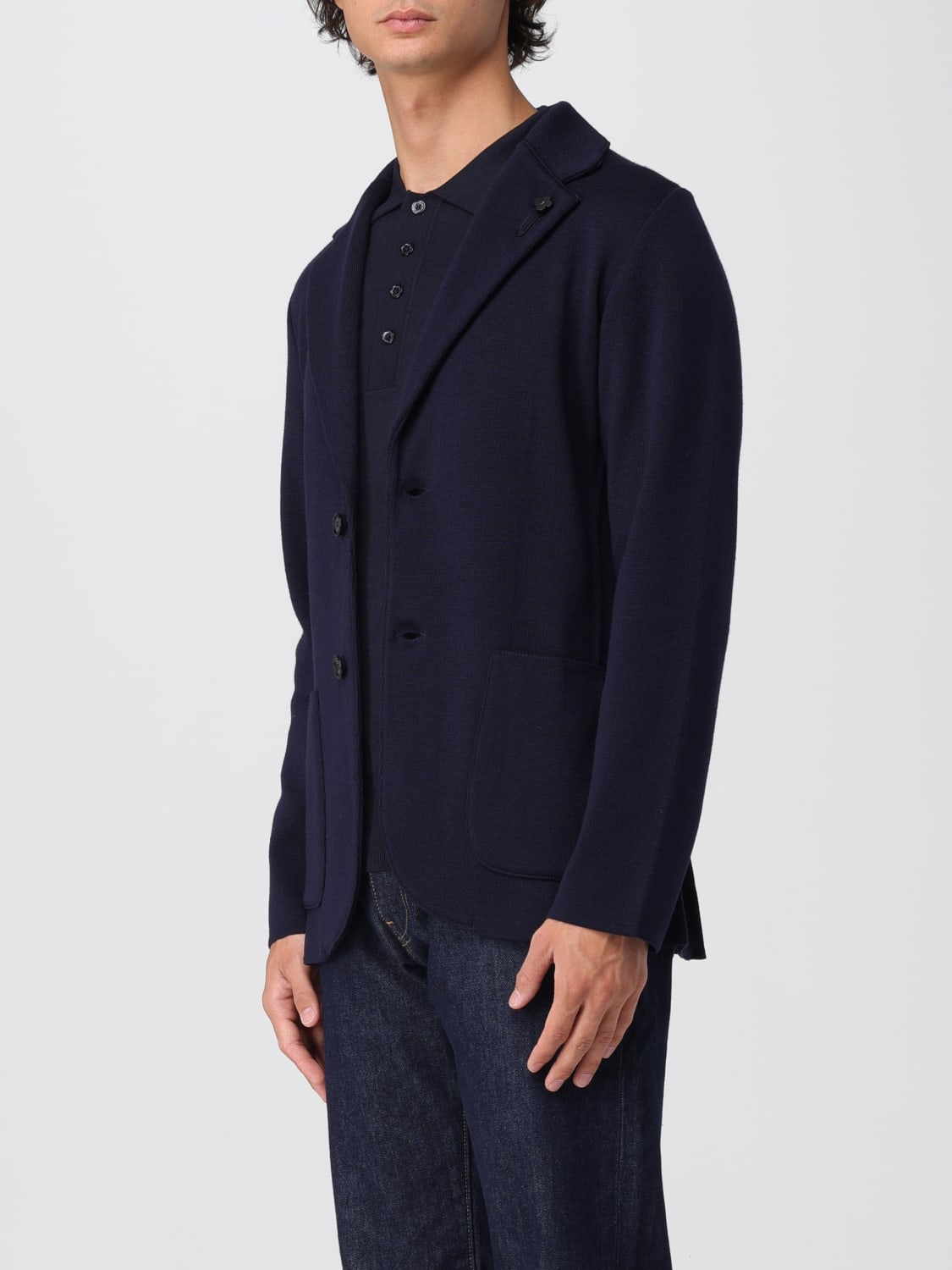 LARDINI GIACCA: Blazer Lardini in lana , Blue - Img 3