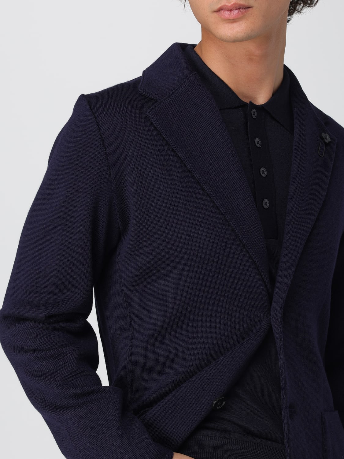 LARDINI GIACCA: Blazer Lardini in lana , Blue - Img 4