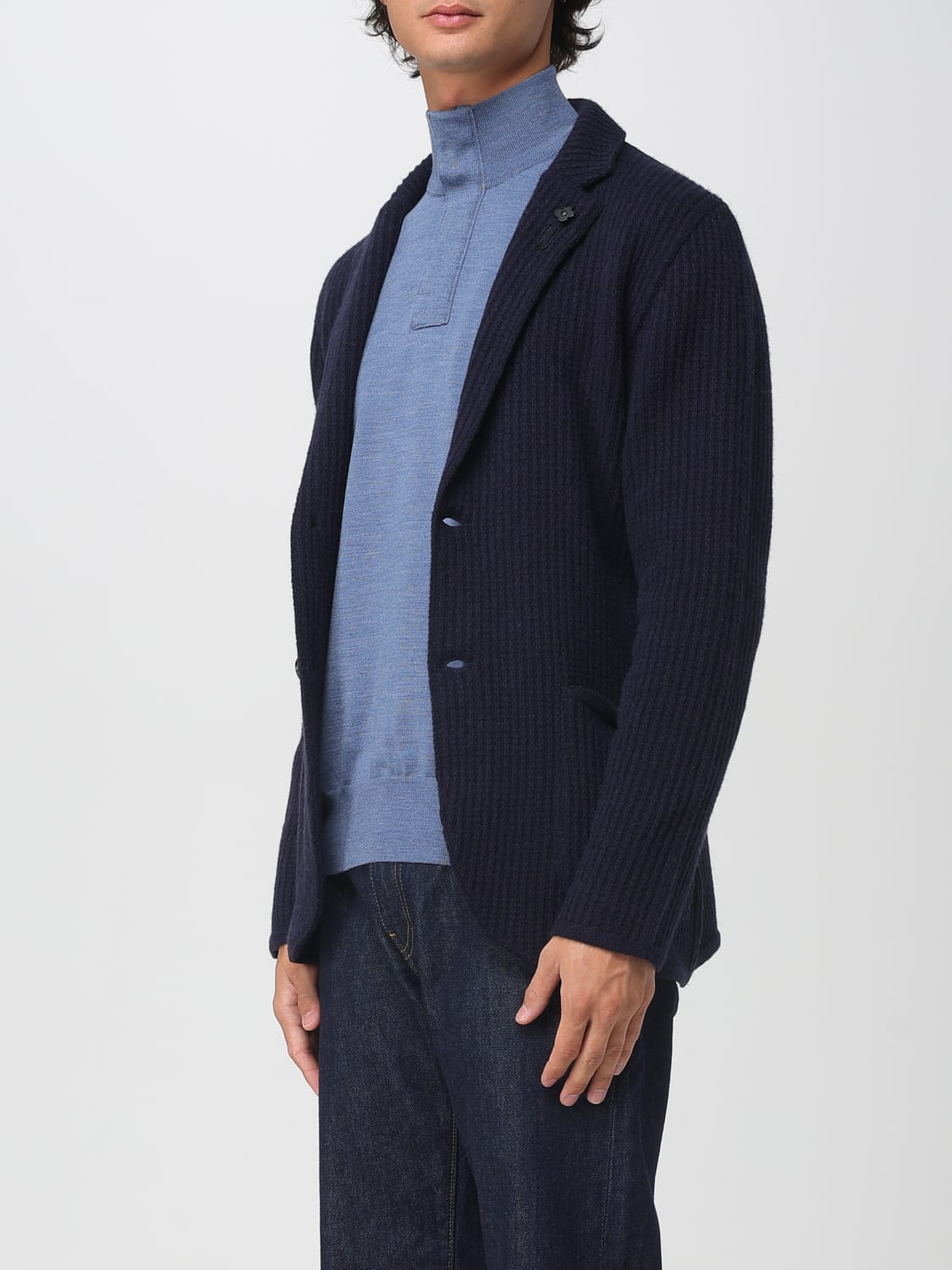 LARDINI JACKET: Sweater men Lardini, Blue - Img 3