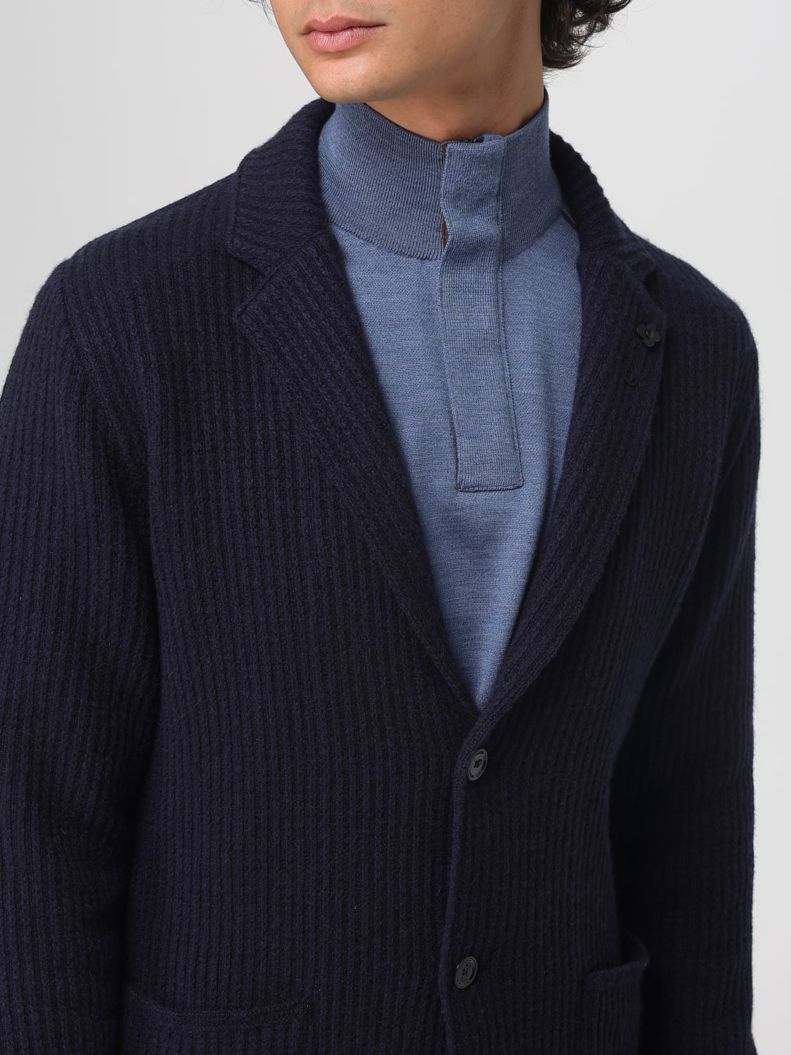 LARDINI JACKET: Sweater men Lardini, Blue - Img 4