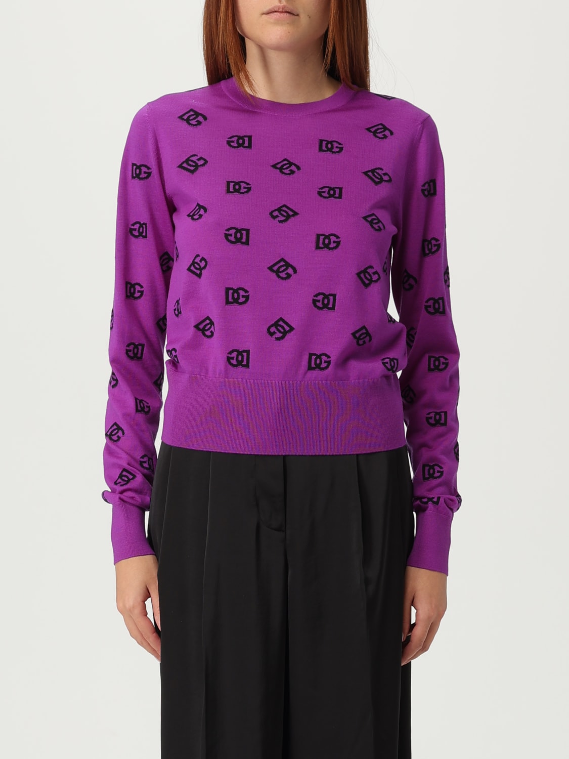 DOLCE & GABBANA SWEATER: Sweater woman Dolce & Gabbana, Violet - Img 1