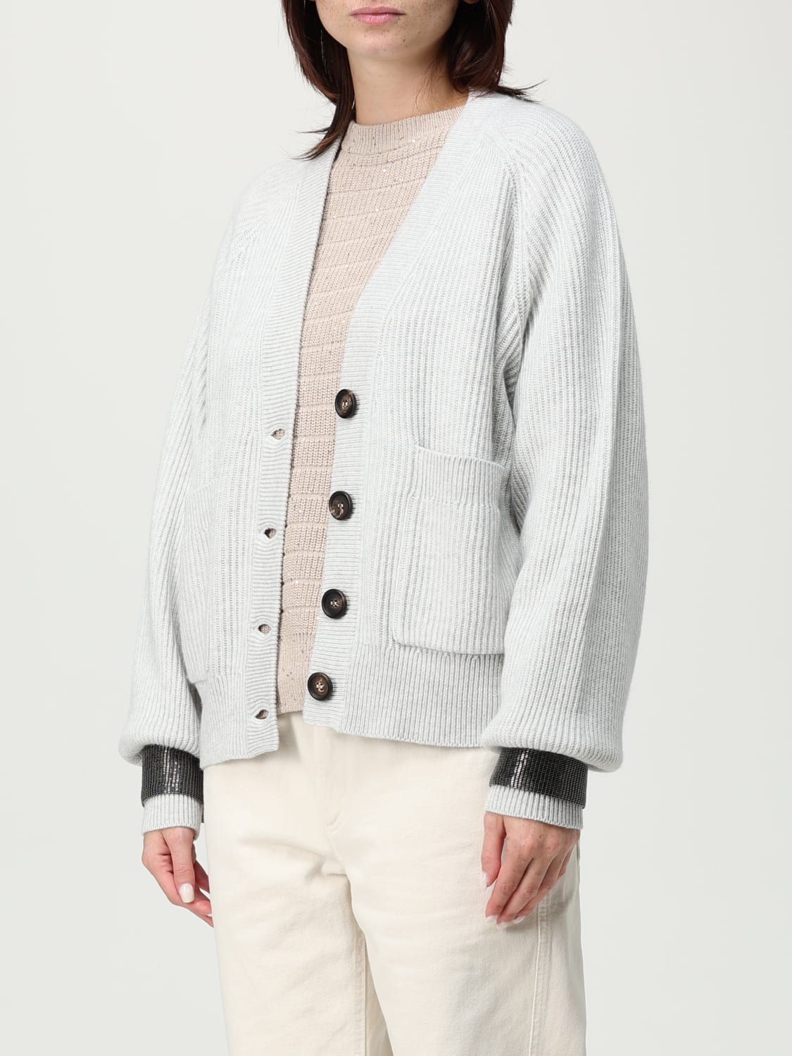 BRUNELLO CUCINELLI SWEATER: Sweater woman Brunello Cucinelli, Grey - Img 4