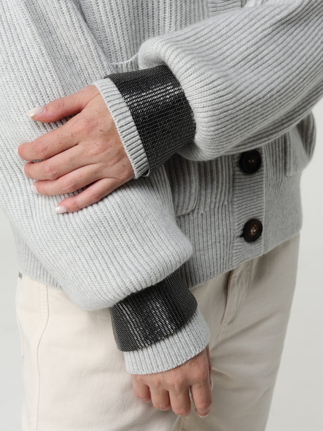 BRUNELLO CUCINELLI SWEATER: Sweater woman Brunello Cucinelli, Grey - Img 5