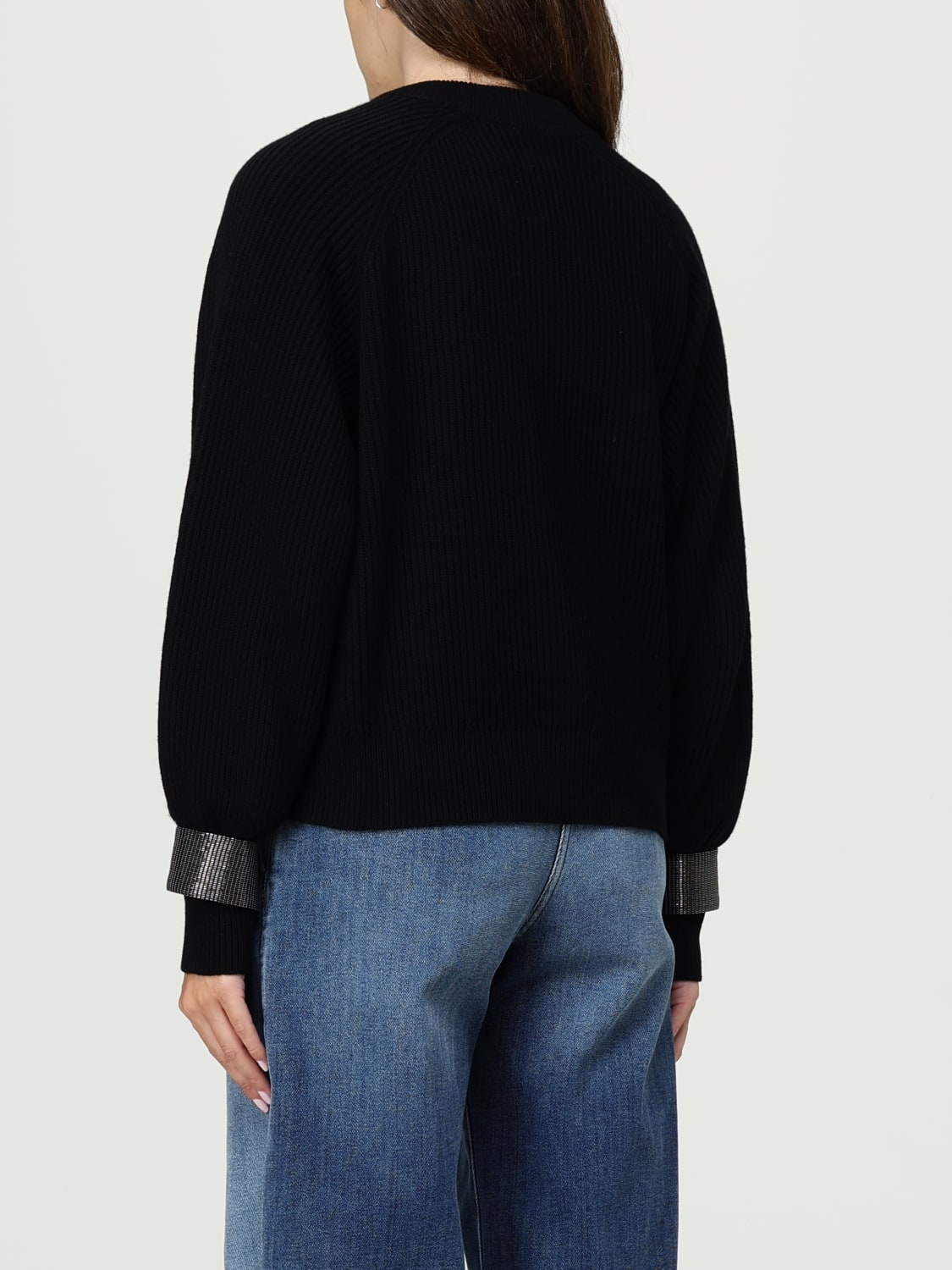 BRUNELLO CUCINELLI PULL: Pull femme Brunello Cucinelli, Noir 1 - Img 3