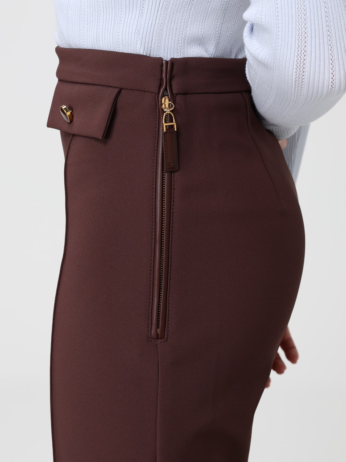 ELISABETTA FRANCHI PANTALONES: Pantalón mujer Elisabetta Franchi, Café - Img 4