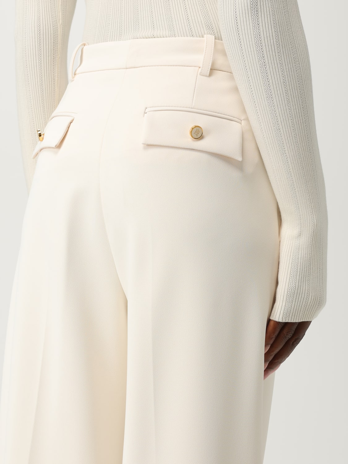 ELISABETTA FRANCHI PANTALONES: Pantalón mujer Elisabetta Franchi, Leche - Img 3