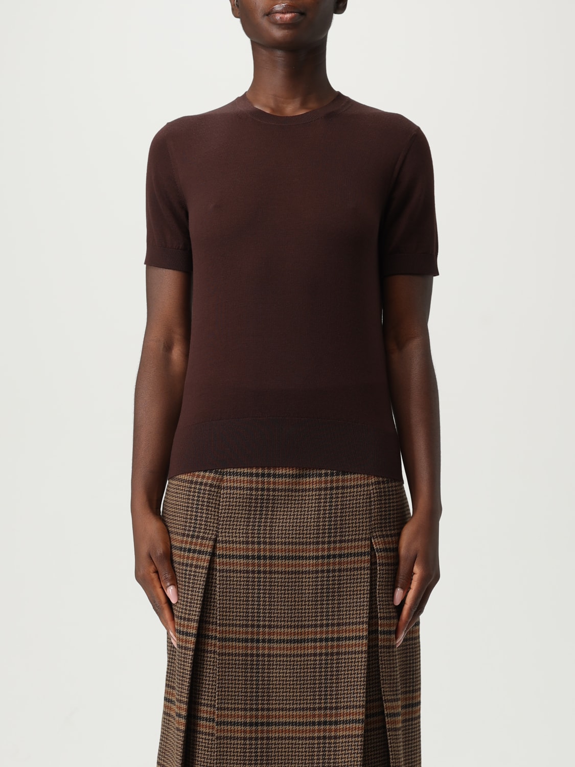 SAINT LAURENT JERSEY: Jersey mujer Saint Laurent, Marrón - Img 1