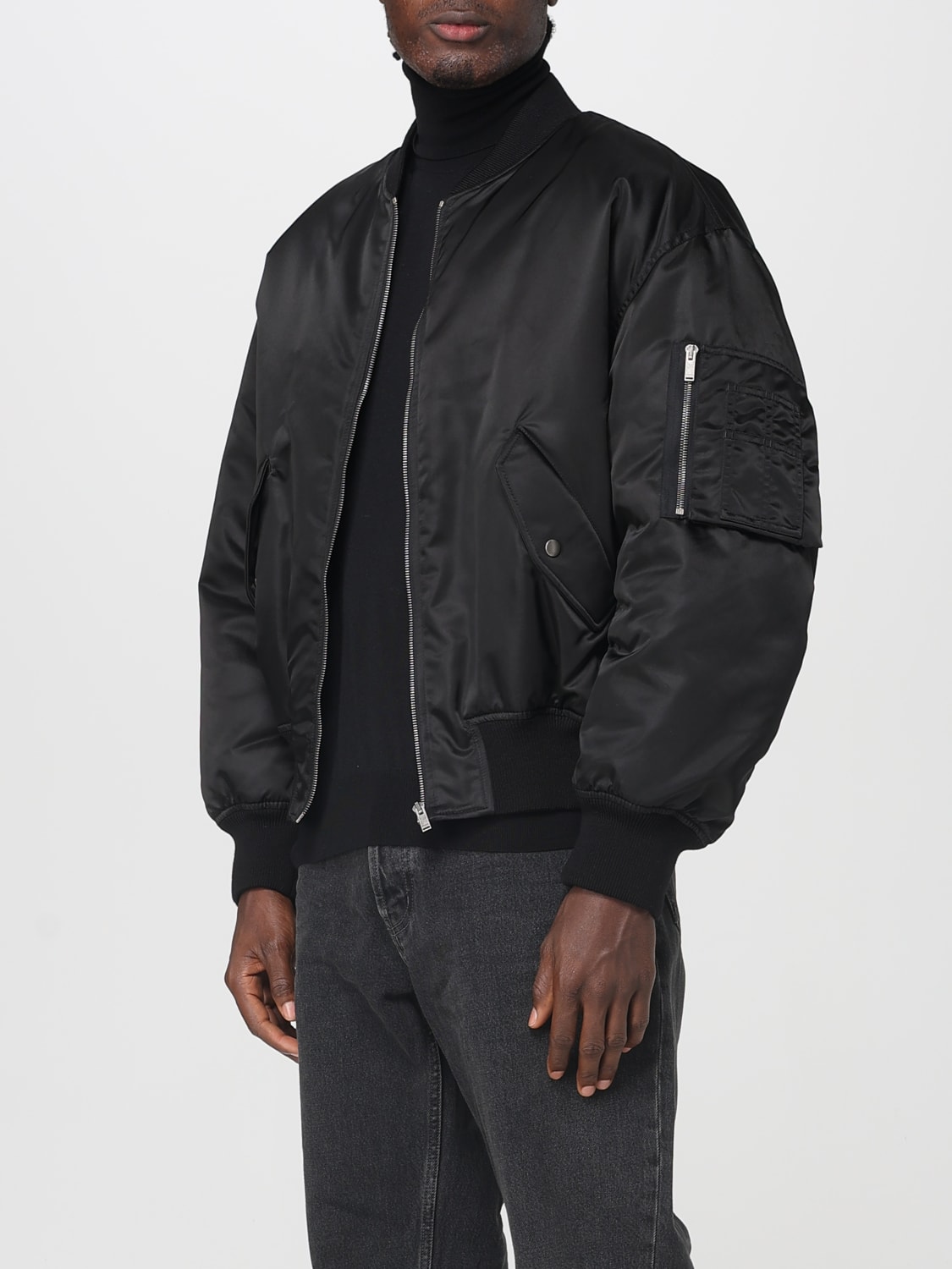SAINT LAURENT GIACCA: Bomber Saint Laurent in nylon , Nero - Img 4