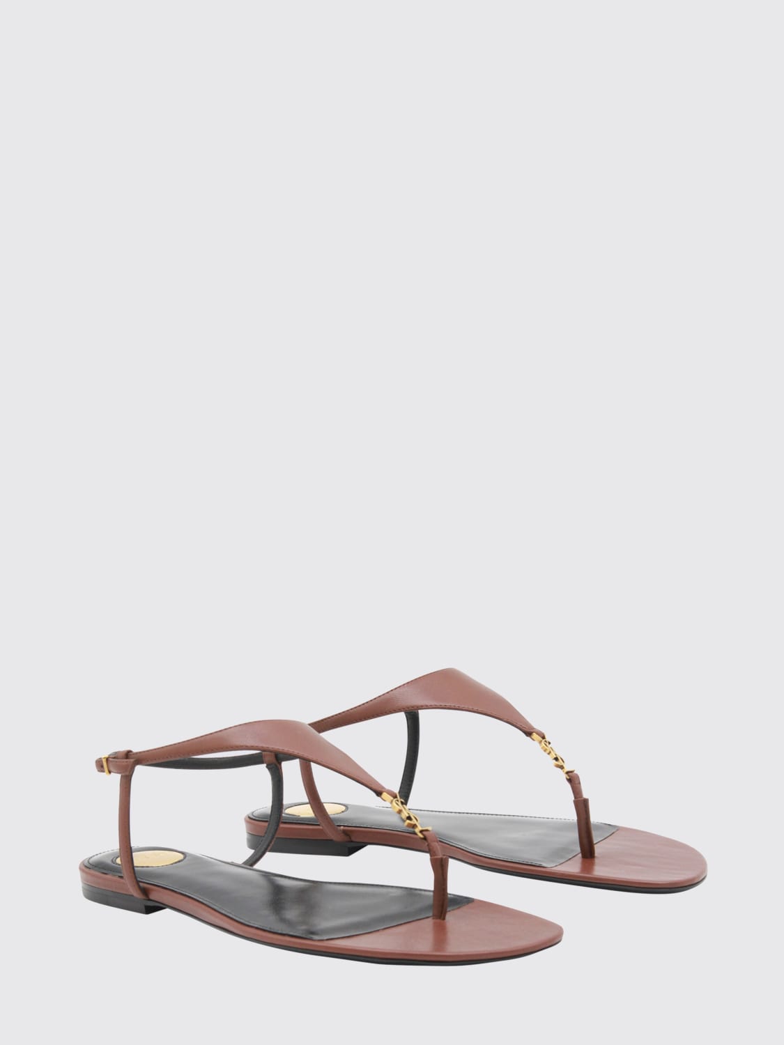 SAINT LAURENT HEELED SANDAL: Ballet flats woman Saint Laurent, Brown - Img 2
