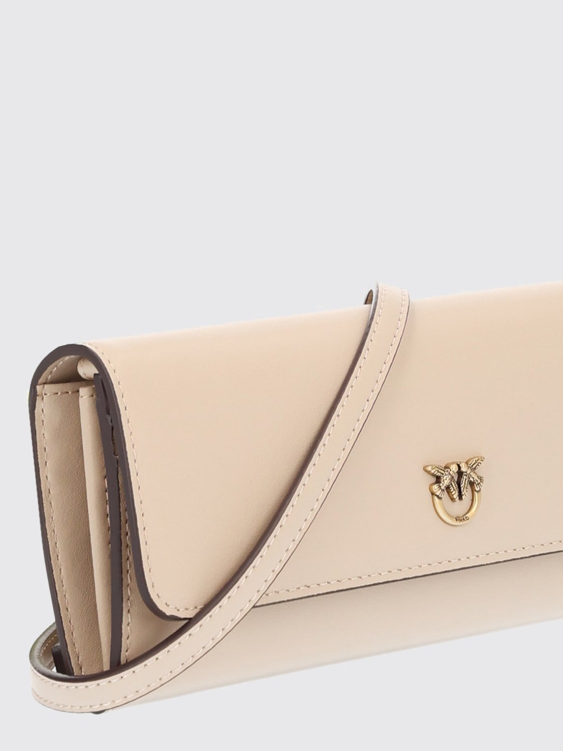 PINKO PORTAFOGLIO: Portafoglio Pinko in pelle, Beige - Img 4