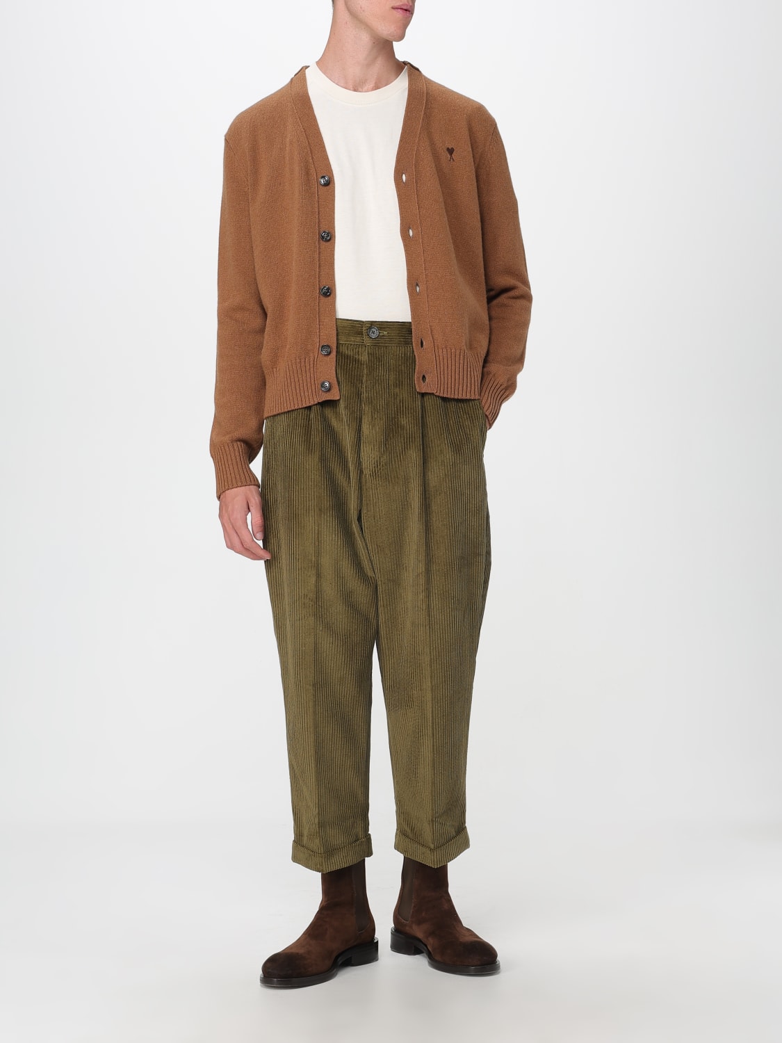AMI PARIS PANTS: Pants men Ami Paris, Brown - Img 2