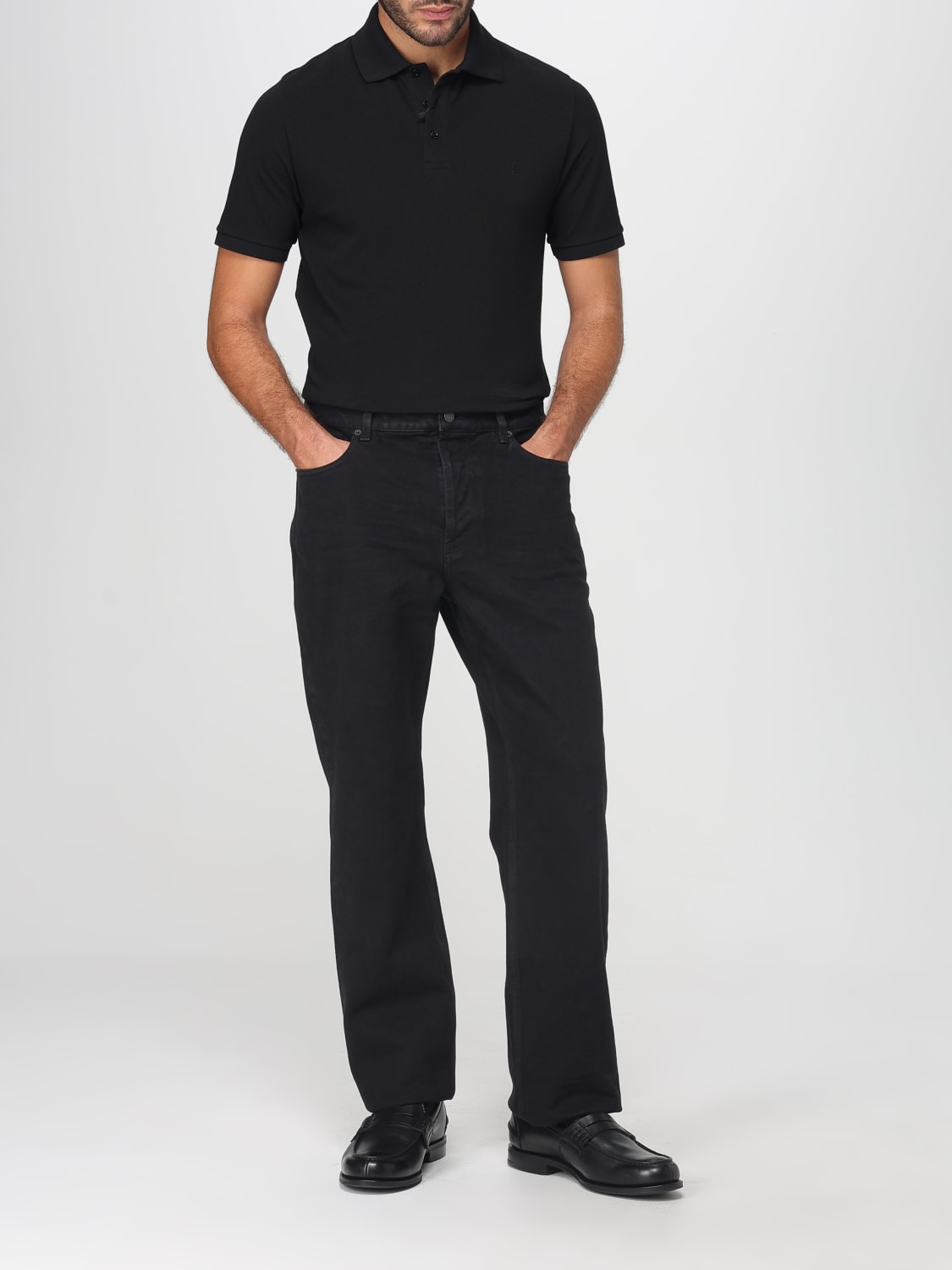 SAINT LAURENT JEANS: Jeans Saint Laurent in denim di cotone, Nero - Img 2