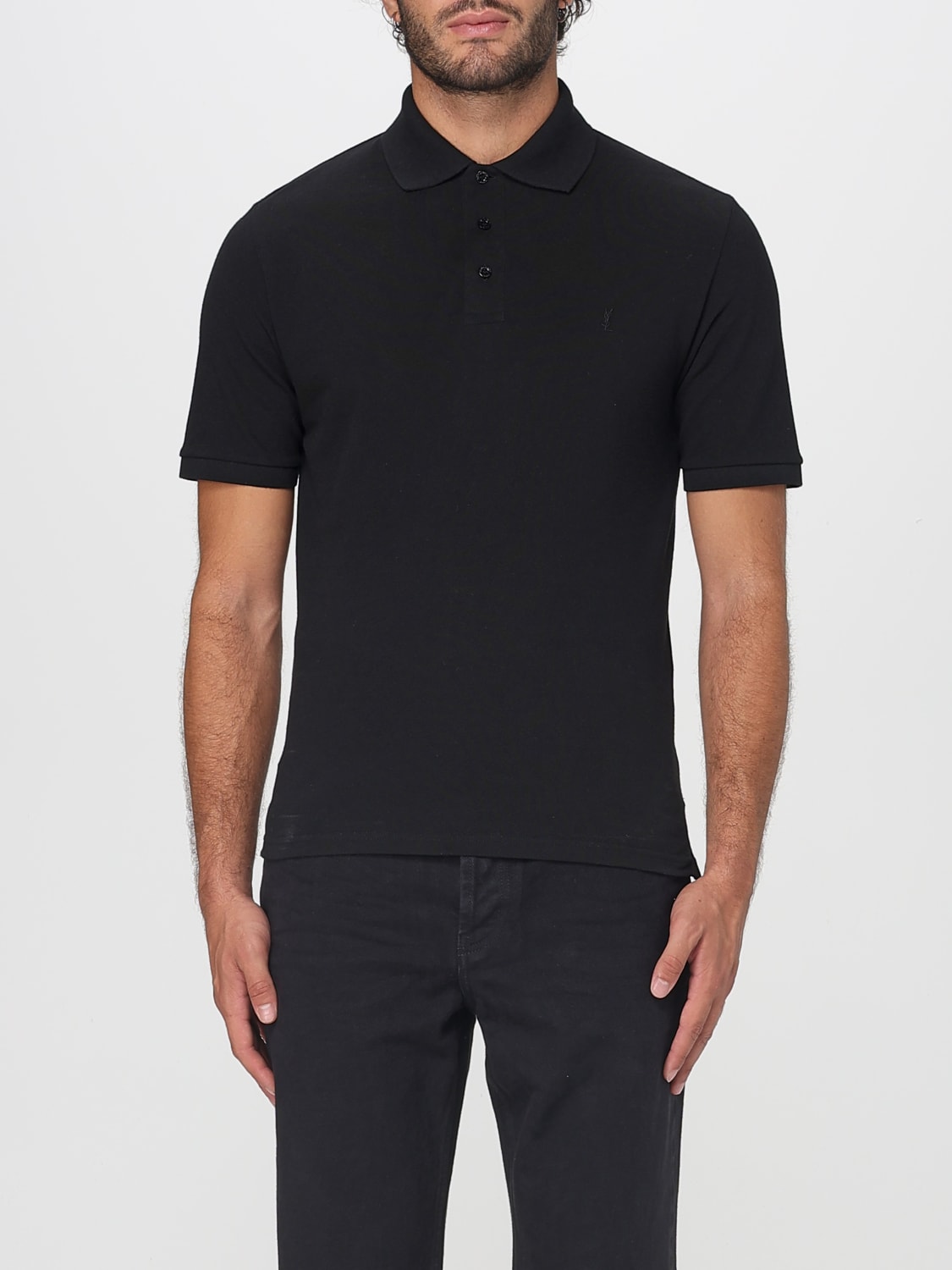 SAINT LAURENT POLO: Polo herren Saint Laurent, Schwarz - Img 1