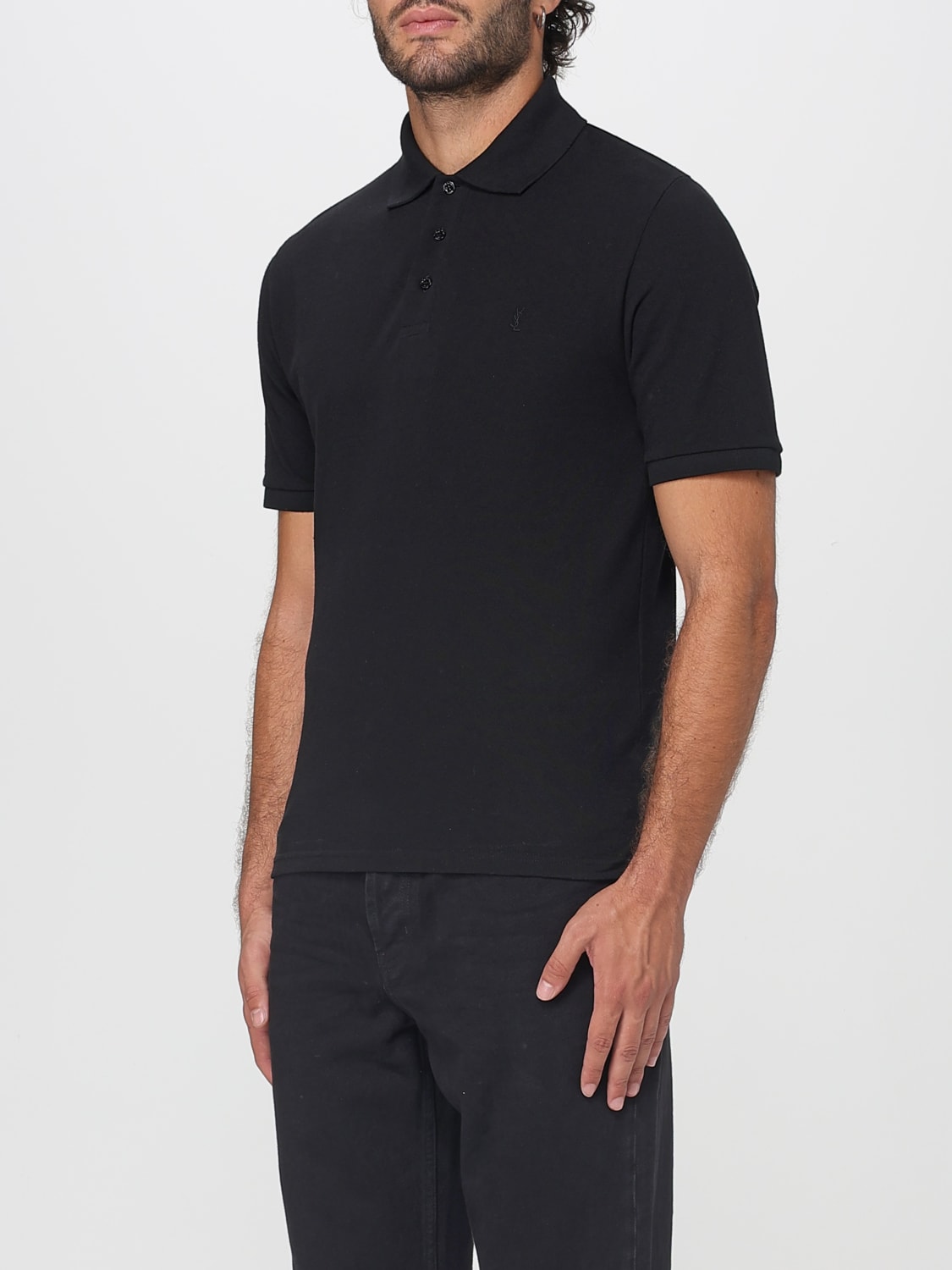 SAINT LAURENT POLO: Polo herren Saint Laurent, Schwarz - Img 4