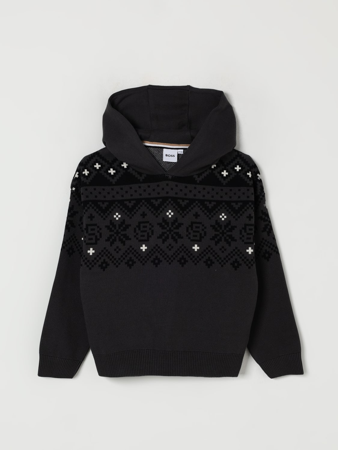 BOSS SWEATER: Sweater kids Boss, Grey - Img 1