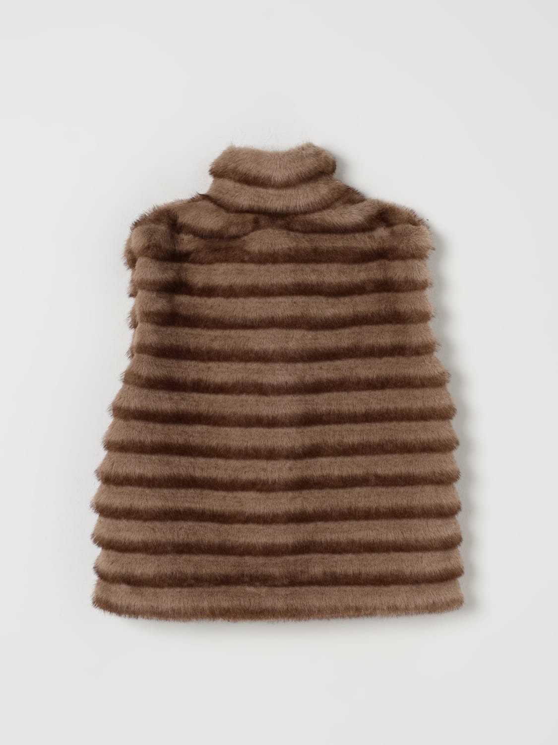 MONNALISA COAT: Coat kids Monnalisa, Brown - Img 2