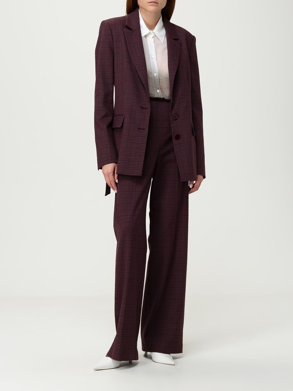 PATRIZIA PEPE 裤子: 裤子 女士 Patrizia Pepe, 酒红 - Img 2