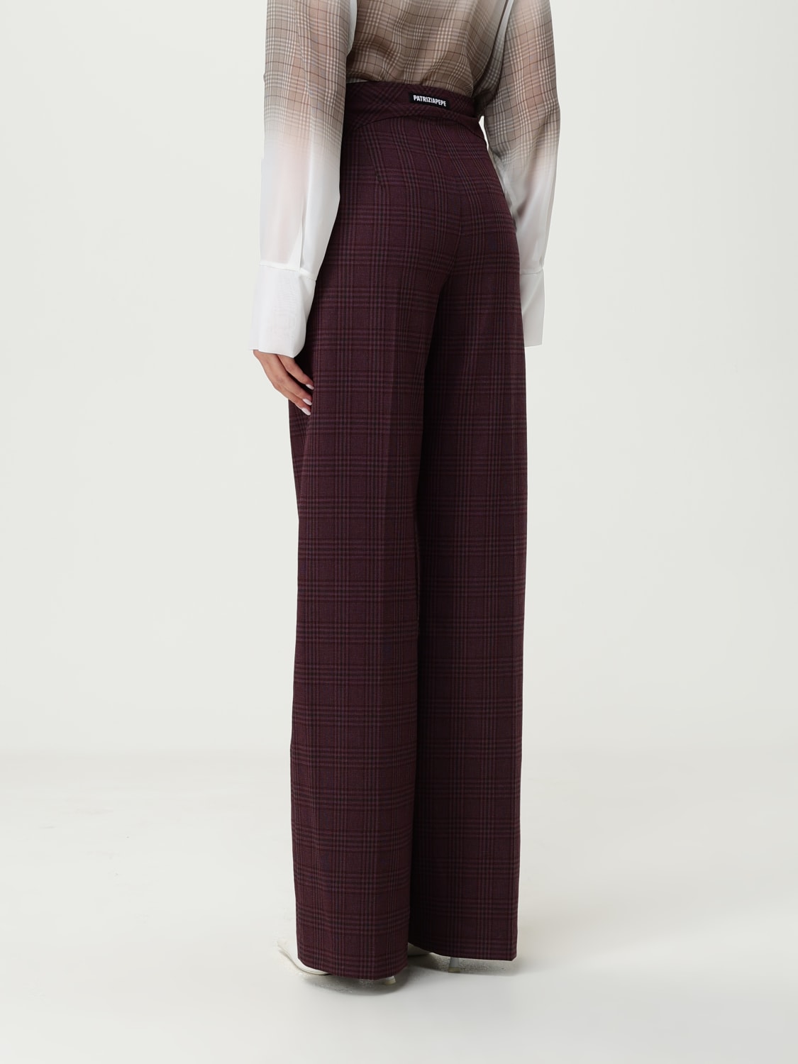 PATRIZIA PEPE 裤子: 裤子 女士 Patrizia Pepe, 酒红 - Img 3