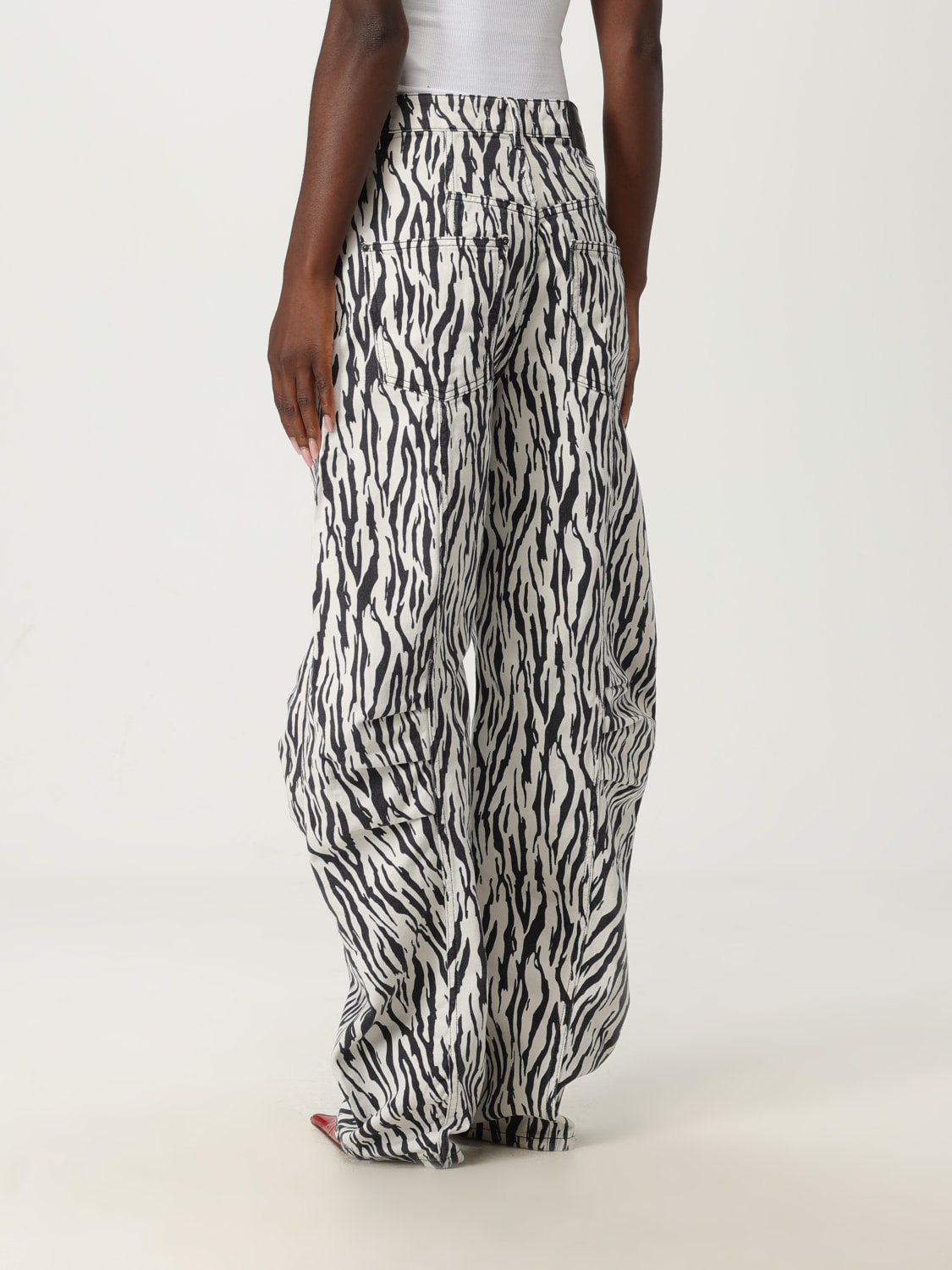 ROTATE PANTALONI: Pantalone baggy Rotate in cotone organico animalier , Fantasia - Img 3