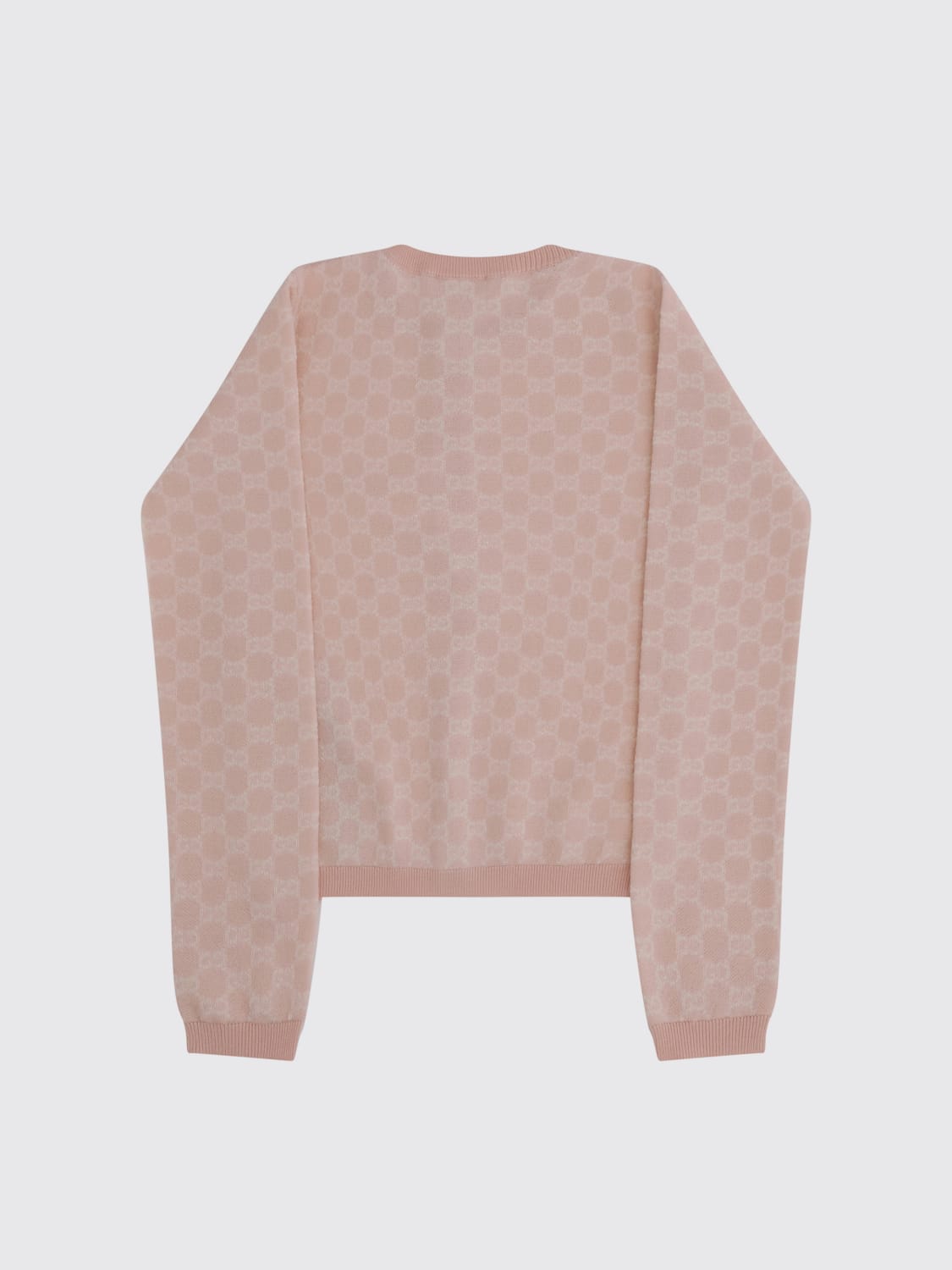 GUCCI MAGLIA: Cardigan in lana GG Gucci, Rosa - Img 2