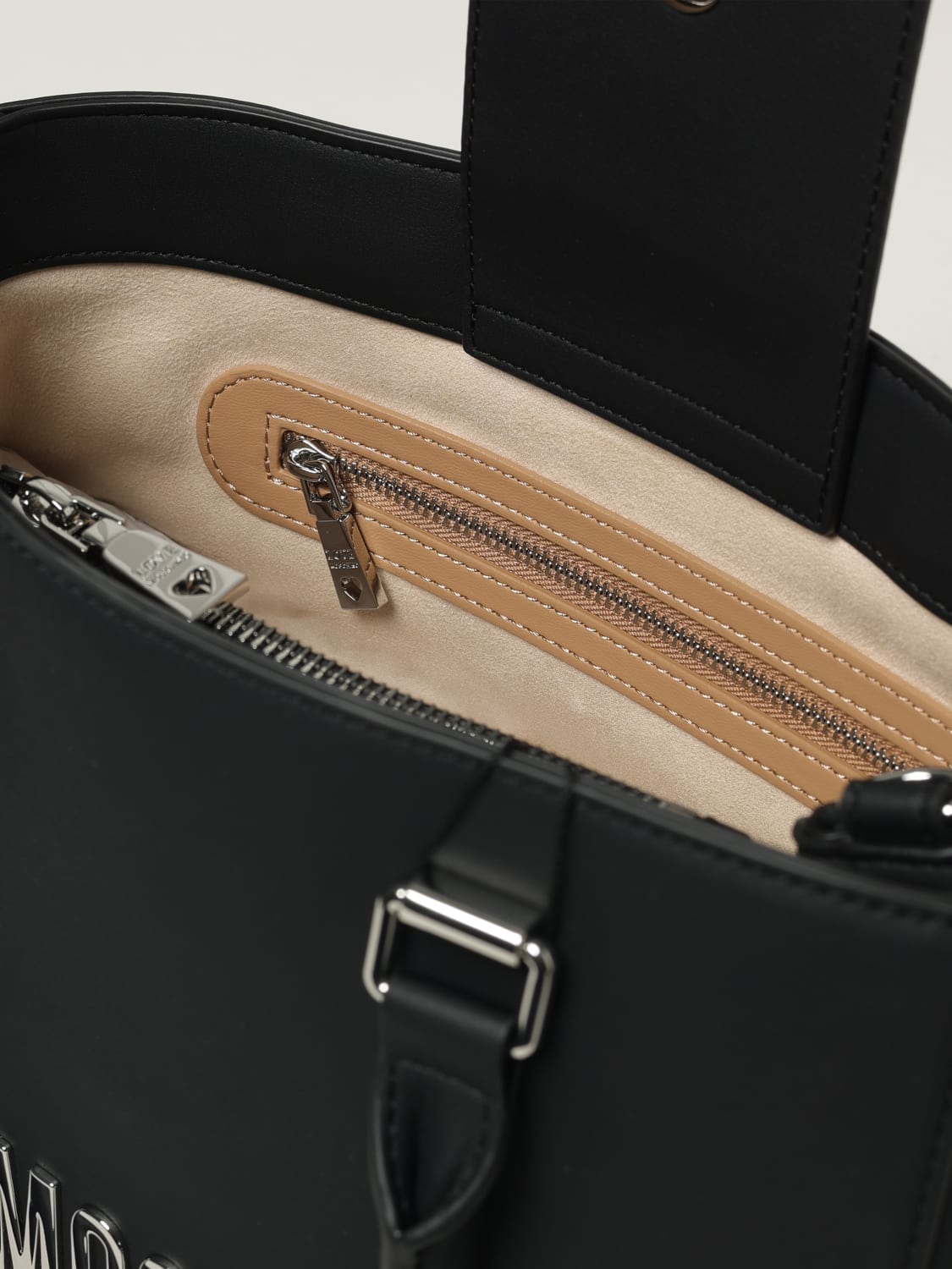 LOVE MOSCHINO BORSA A MANO: Borsa Love Moschino in pelle sintetica , Nero - Img 3