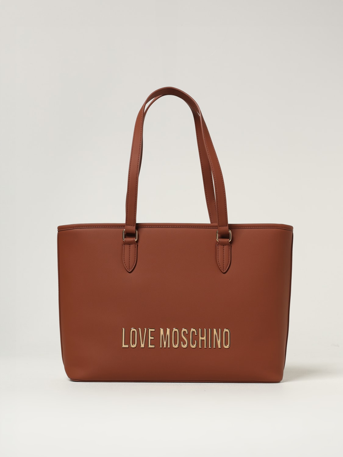 LOVE MOSCHINO TOTE BAG: Shoulder bag woman Love Moschino, Brown - Img 1